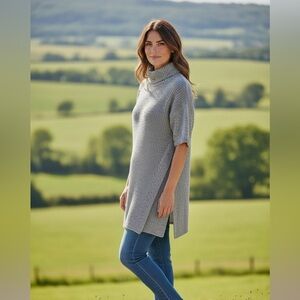 Roots Merino Wool Alpaca Sweater Tunic Turtleneck Cozy Small